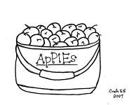 bucket of apples coloring page